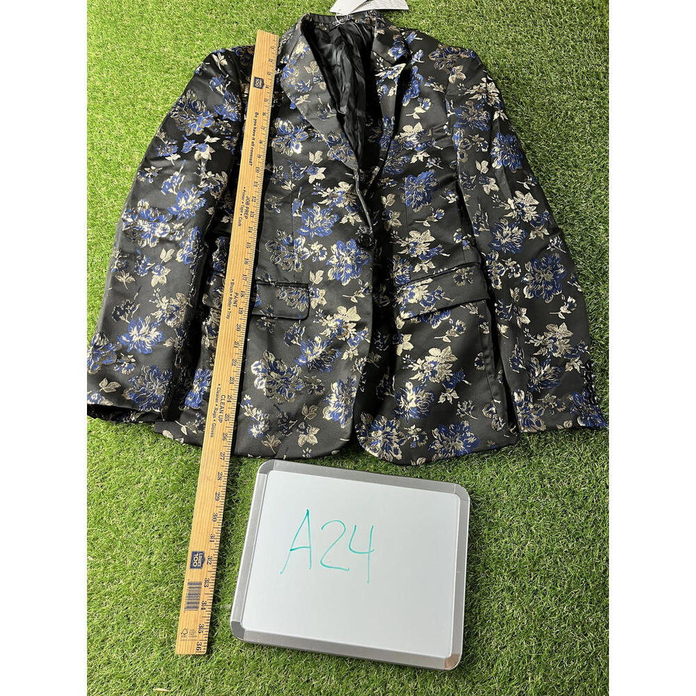 CooFandy Floral Jacquard‎ Blazer Jacket Size Small Wedding Groom Cosplay NEW